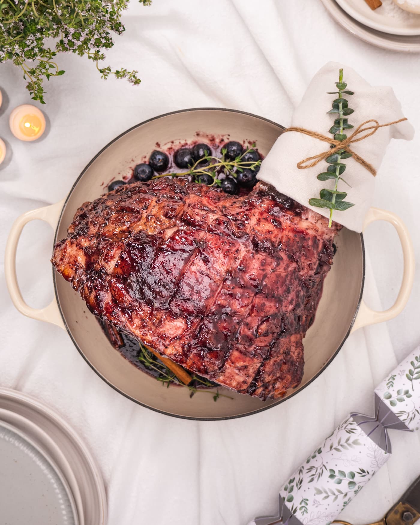 Blueberry Glazed Christmas Ham