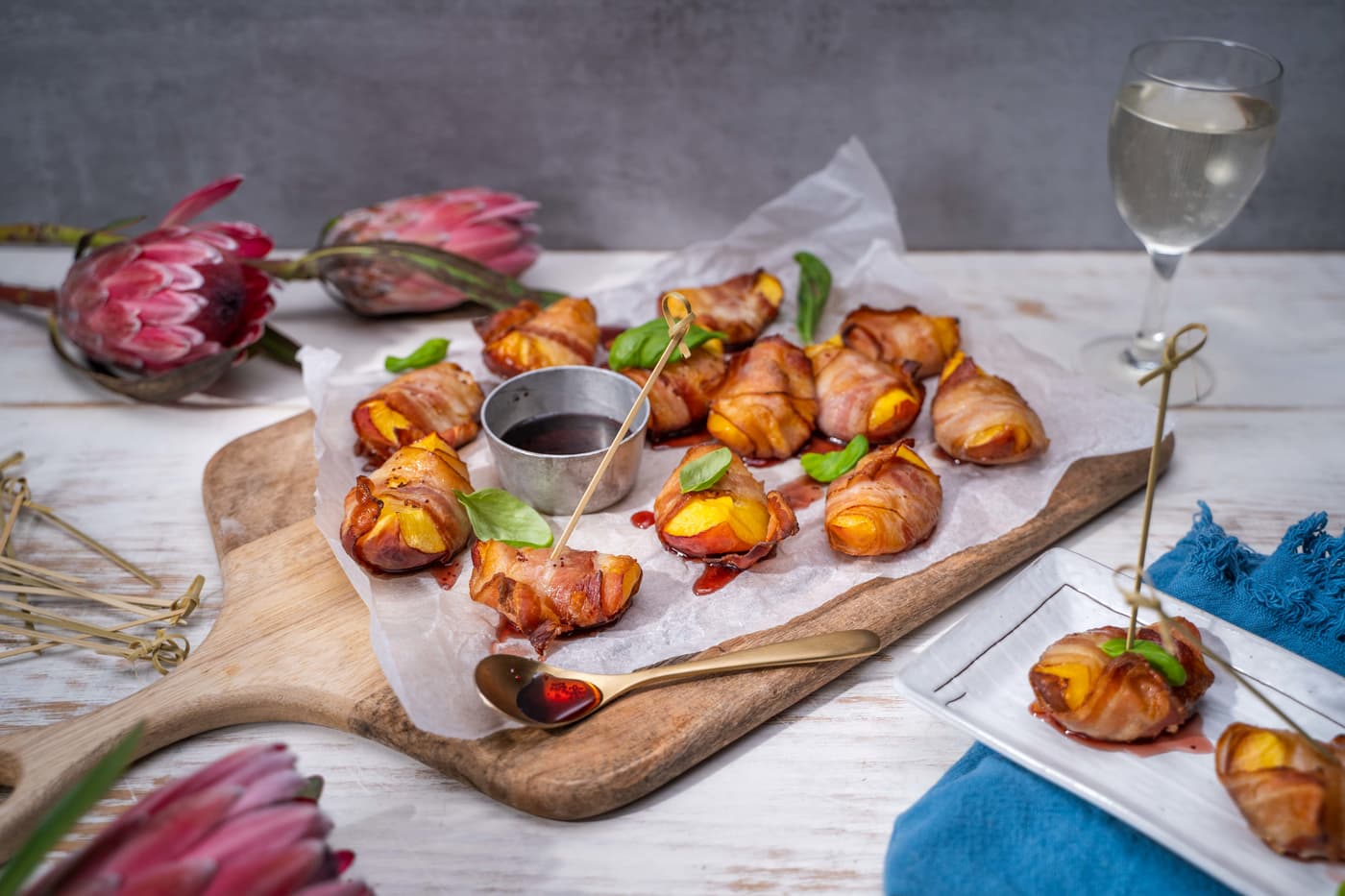 Bacon and Nectarine Balsamic Bites