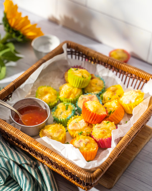 Bacon and corn mini muffins