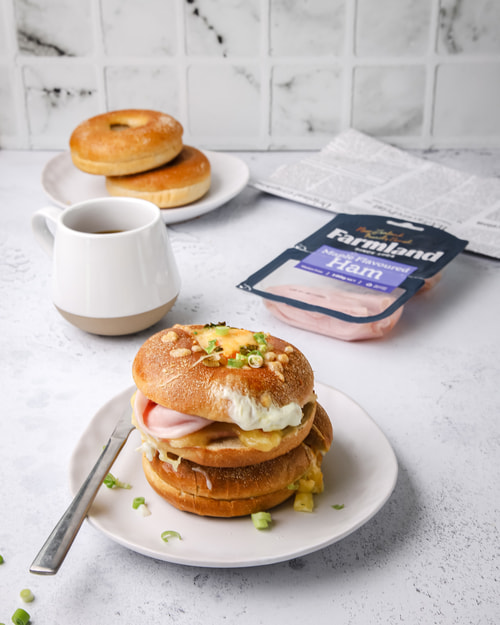Ham, Cheese, and Egg Air Fryer Bagels