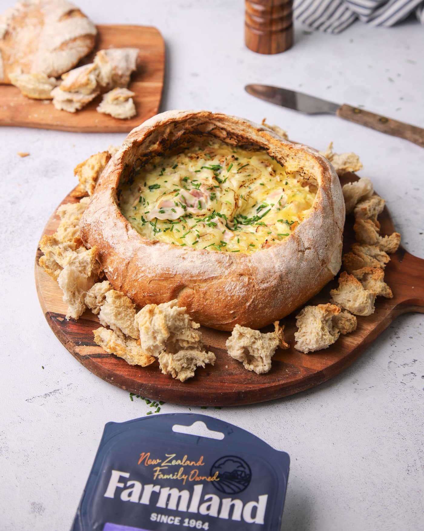 Ham and Cheese Herby Cob Loaf 