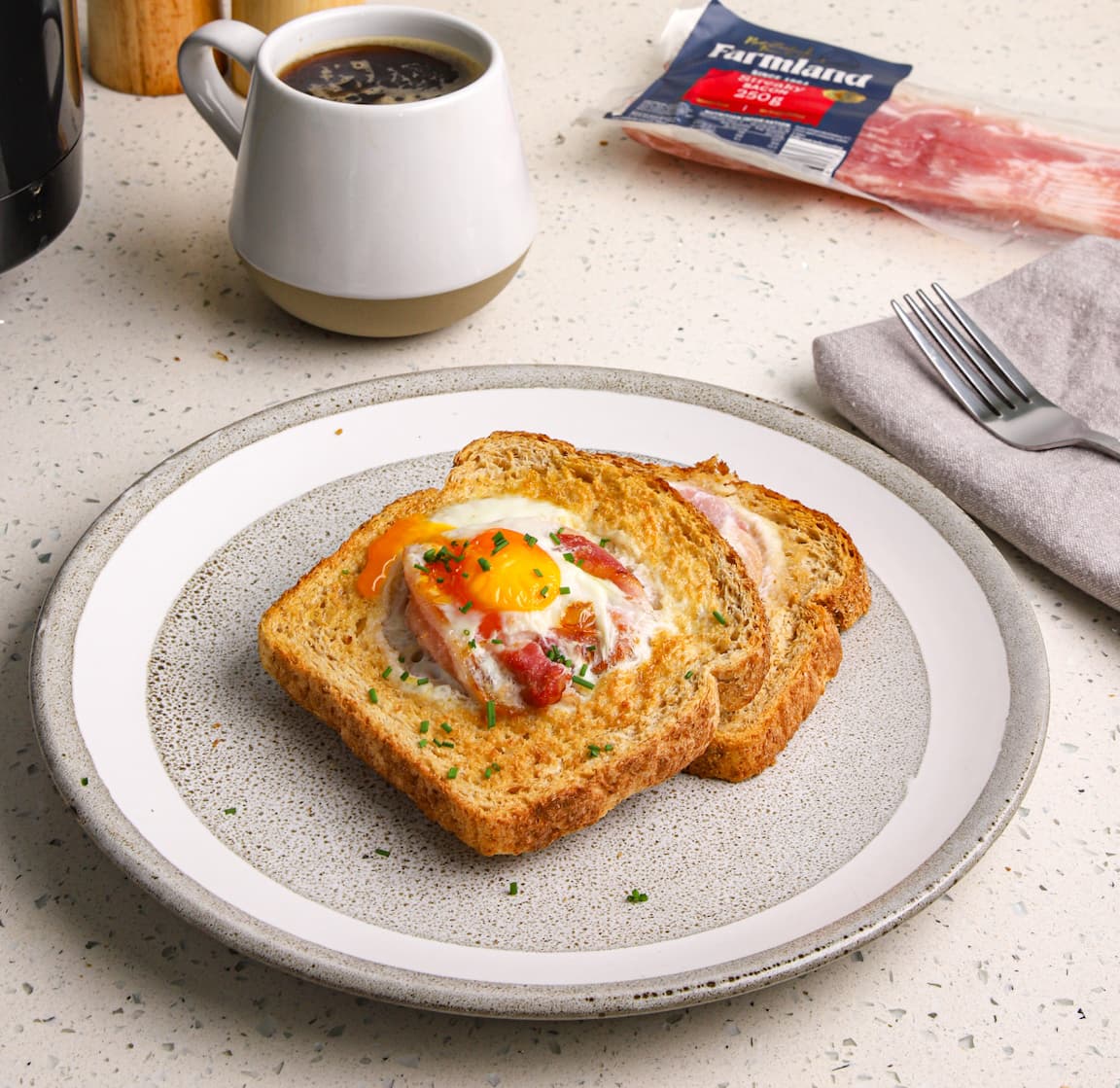 Air Fryer Bacon and Egg Toast