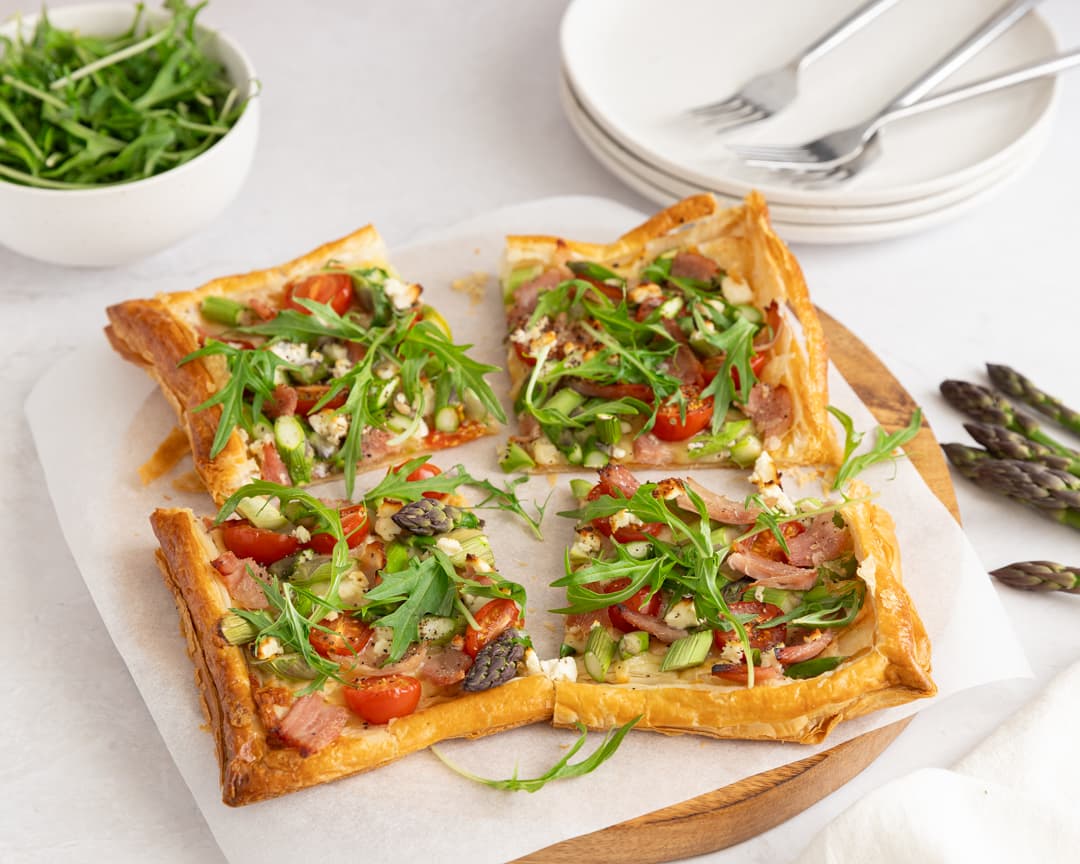 Ham, Asparagus and Feta Tart