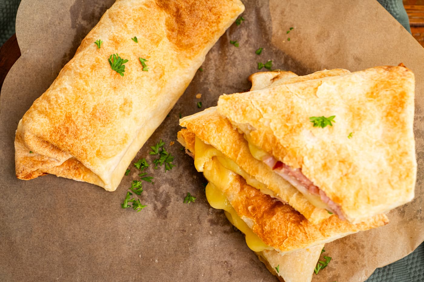 Golden Crispy Leftover Christmas Ham Wraps