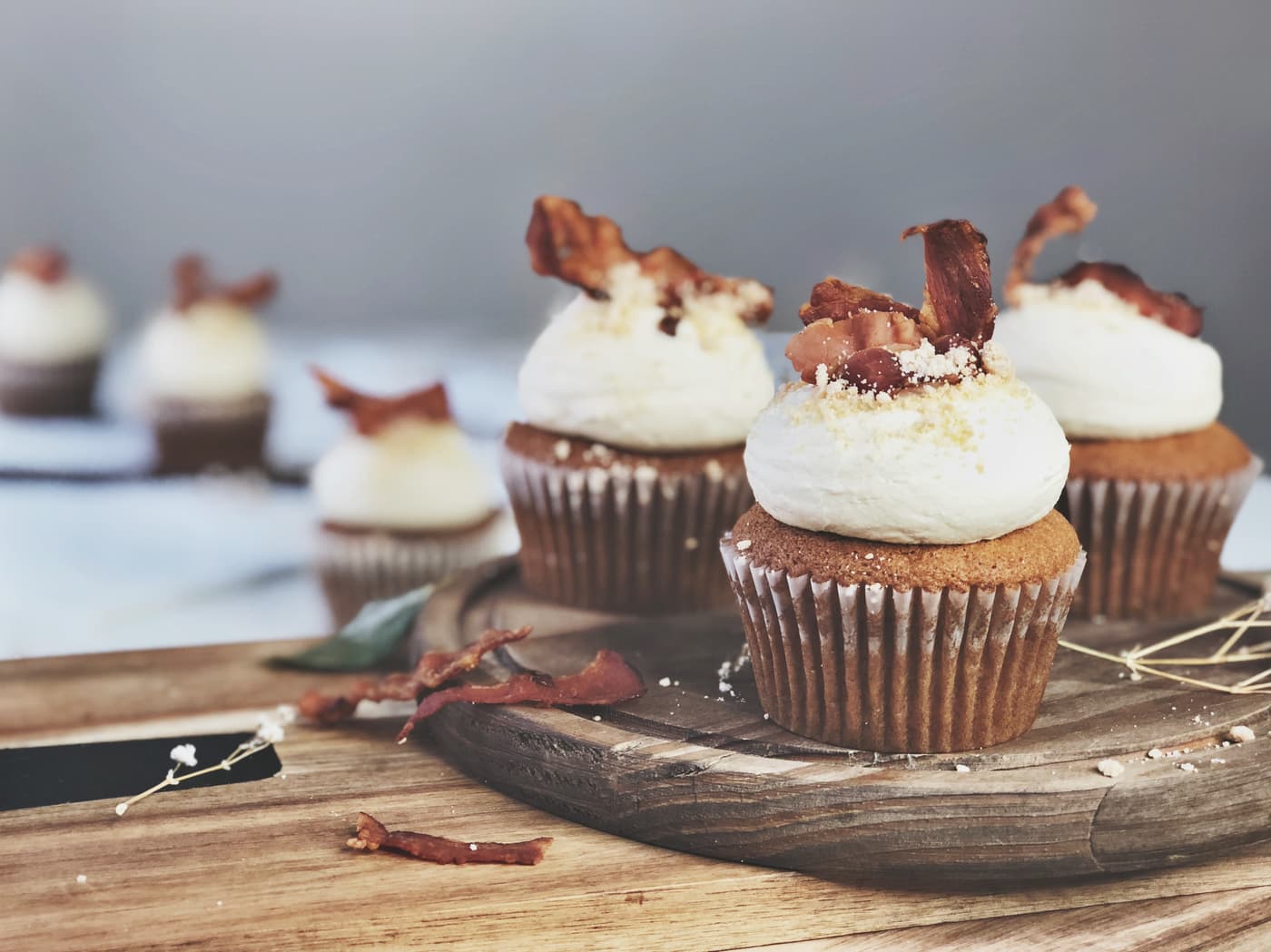 Banana, Peanut Butter and Bacon Cupcakes