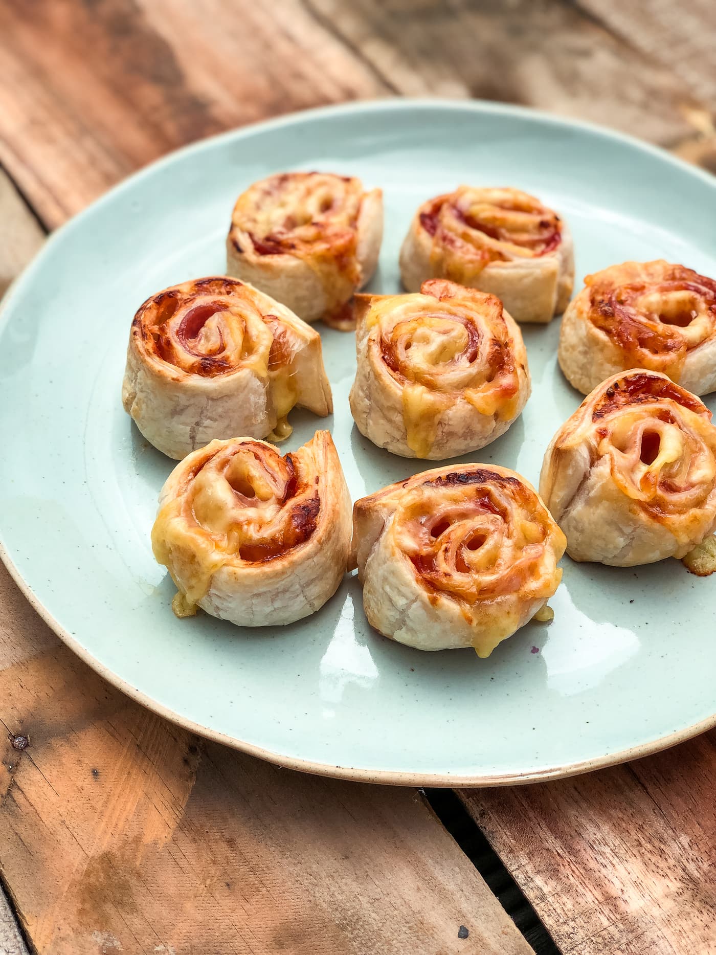 Ham Cheese and Tomato Scrolls