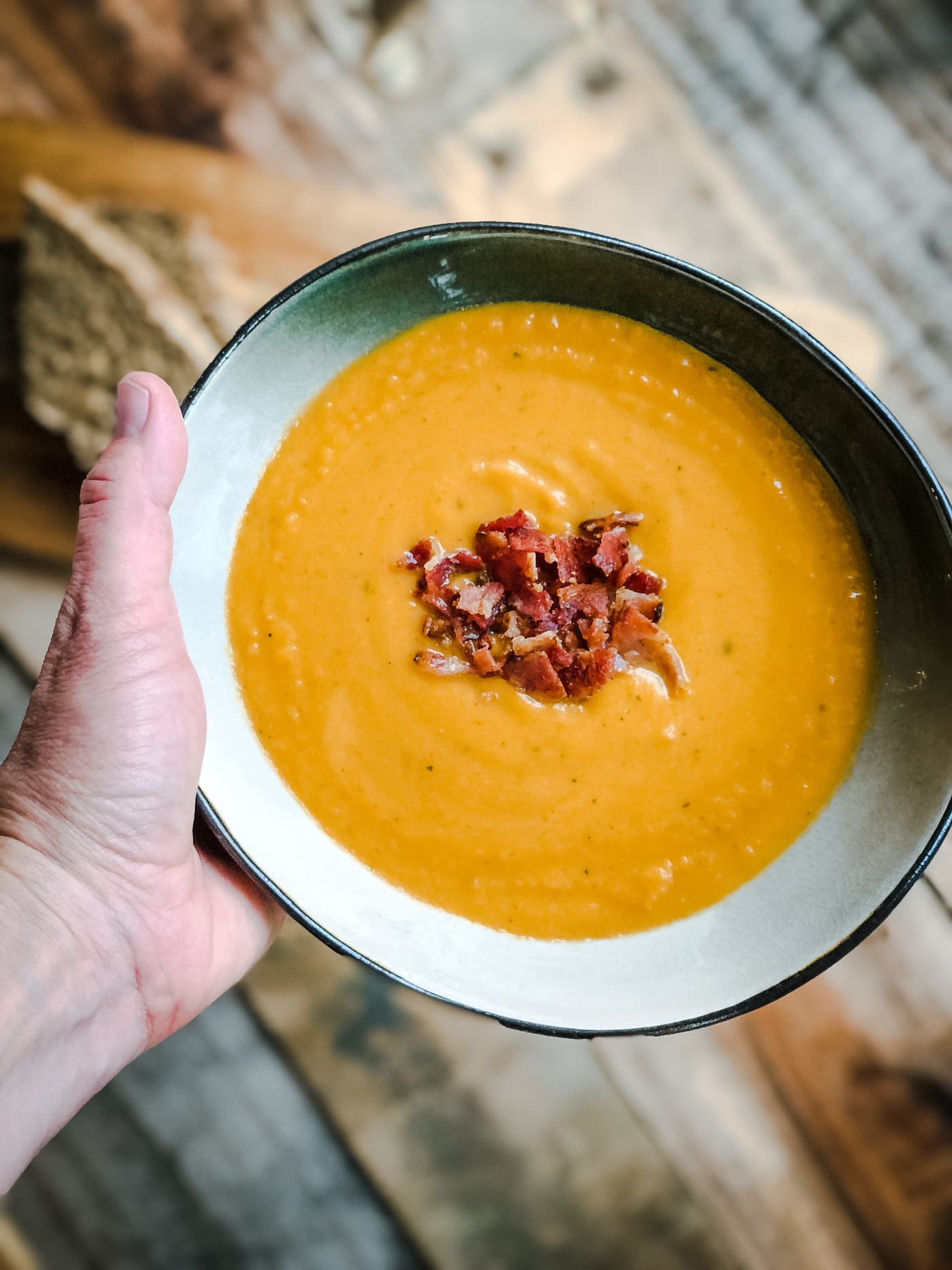 Kumara and Bacon Soup